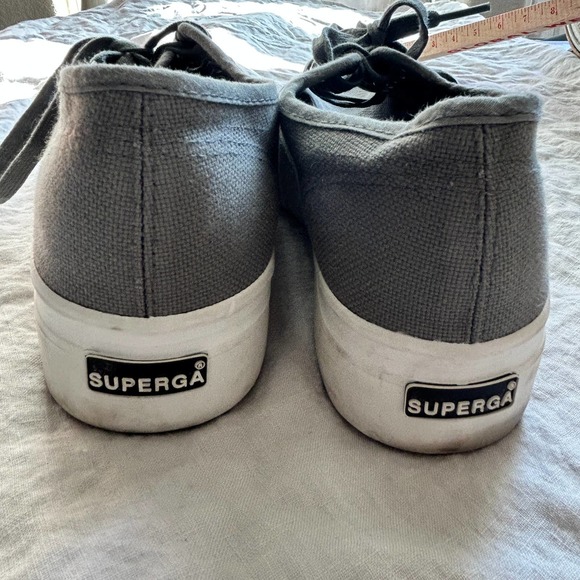 Unisex Superga Sage Gray Platform Sneakers Size 41 - Picture 11 of 15